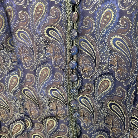 Vintage  In the Mood Paisley Brocade Jacket - size 10 made in Korea gold trim - Picture 3 of 4